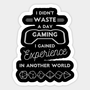 Video Gamer Grind And Tabletop Role Playing Gamer Grind Sticker